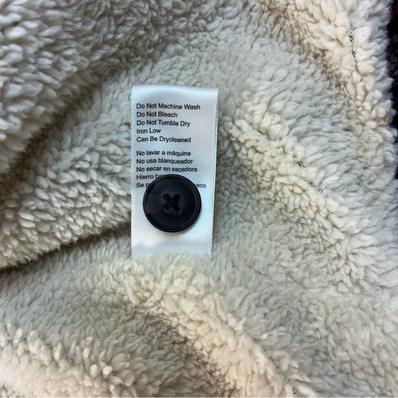 Jachs Sherpa Lined Aztec Jacket Size Large Wool Faux Fur Warm Shacket Southwest - Picture 13 of 16